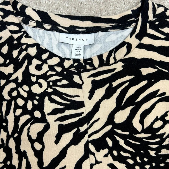 Topshop Dress Womens Size 6 Animal Print Leopard Cheetah Print Ponte Knit Ladies - Picture 9 of 10